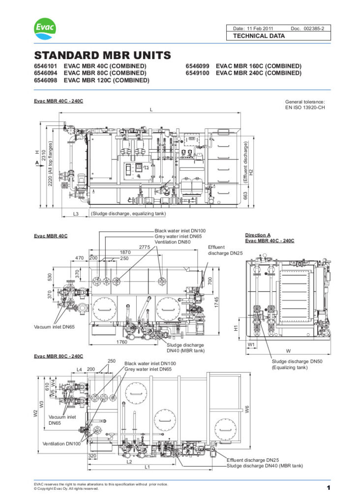 EVAC Standard MBR Units 40C - Marine Spares
